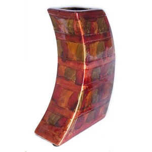 Homeroots.co 354512 Contemporary Copper Red Gold Ceramic Foil And Lacq