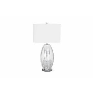 Homeroots.co 376259 Set Of 2 Silver Crackled Glass Table Lamp