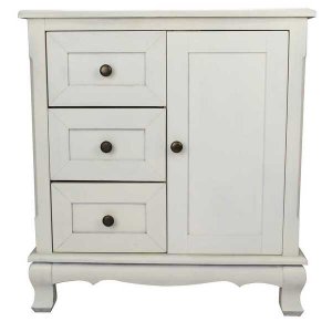 Homeroots.co 294789 27.6 X 15 X 30 White Wood Pine Accent Cabinet With