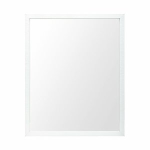 Homeroots.co 380070 Rectangle White Accent Mirror With Crisp White Fin