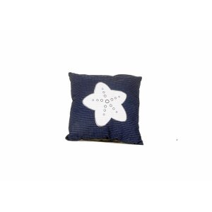 Homeroots.co 364152 Nautical White Star Blue Square Accent Pillow