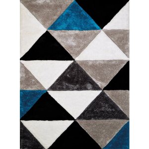 Homeroots.co 369172 22 X 26 Aqua Polyester Accent Rug