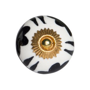 Homeroots.co 321664 1.5 X 1.5 X 1.5 White, Black And Yellow - Knobs 12