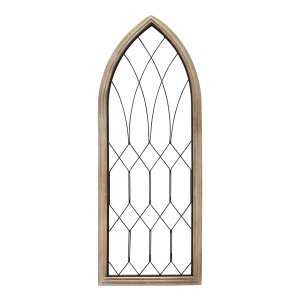 Homeroots.co 373417 Cathedral-style Wood And Metal Window Panel