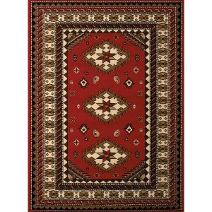 Homeroots.co 368726 33 X 39 Red Polypropyelene Accent Rug