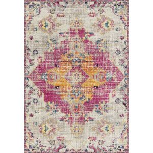 Homeroots.co 366416 22 X 36 Magenta Olefin  Frieze Accent Rug