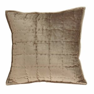 Homeroots.co 334094 20 X 7 X 20 Transitional Taupe Solid Quilted Pillo