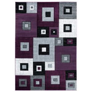 Homeroots.co 367239 31 X 50 Plum Olefin  Polypropylene Mat Rug