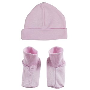 Bambini 033PINK Baby Cap  Bootie Set - Pink