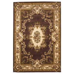 Homeroots.co 353282 2' X 3' Polypropylene Plum Or Ivory Accent Rug