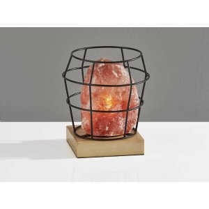 Homeroots.co 372915 7 X 7 X 8 Black Metal Himalayan Salth Table Lamp