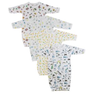 Bambini CS_0086 Bambini Girls Print Infant Gowns - 4 Pack