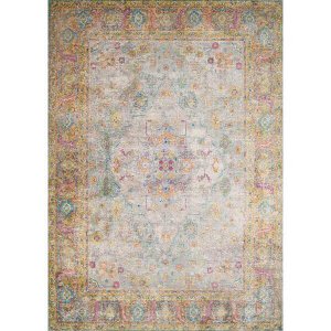 Homeroots.co 370886 2' X 3' Neutral Color Faded Look Traditional Accen