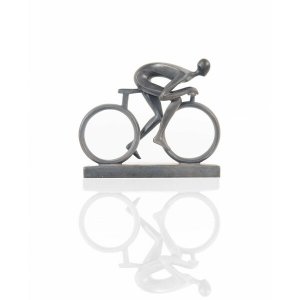 Homeroots.co 364259 Minimalist Cyclist Cement Finish Statue