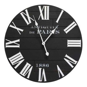 Homeroots.co 373412 24 Vincent Black And White Wood   Wall Clock