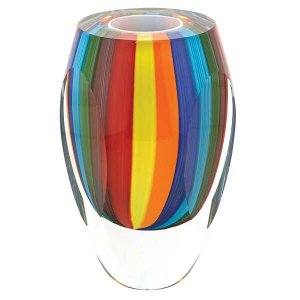 Homeroots.co 375787 6 Multicolor Art Glass Vase