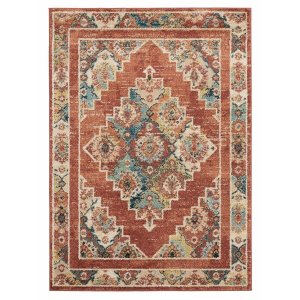 Homeroots.co 369749 22 X 36 Brick Olefin Frieze Accent Rug