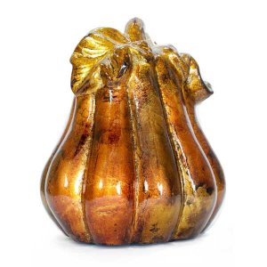 Homeroots.co 354450 8 X 6.5 X 9.5 Copper Brown Amber Ceramic Gourd Scu