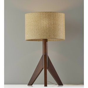 Homeroots.co 372866 Natural Chunky Tripod Walnut Wood Table Lamp