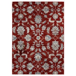 Homeroots.co 368038 23 X 36 Crimson Microfiber  Polyester Accent Rug