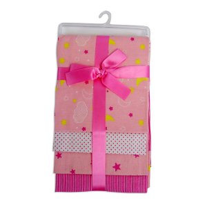 Bambini 3211P Bambini Pink Four Pack Receiving Blanket