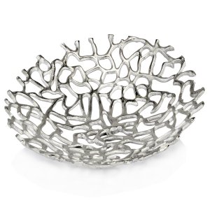 Homeroots.co 354605 15.5 X 15.5 X 3 Silver Large Coral Plate