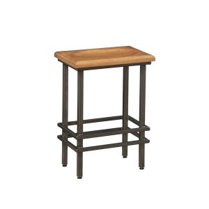 Homeroots.co 373944 24 Deco Natural Cherry And Black Steel Bar Stool