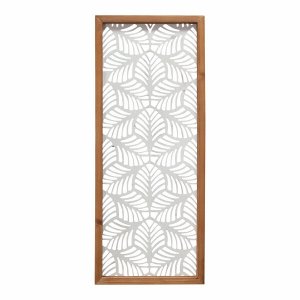 Homeroots.co 373425 Carved Leaf Wood Framed Wall Panel