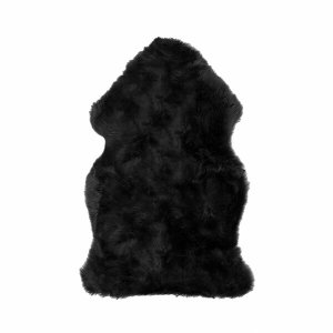 Homeroots.co 293184 24 X 36 X 1.5 Black Single Sheepskin - Area Rug