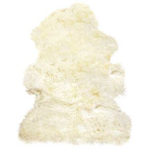 Homeroots.co 294268 2' X 3'  Natural New Zealand Sheepskin Wool  Area 