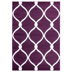 Homeroots.co 367489 22 X 32 Plum Olefin  Polypropylene Accent Rug