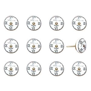 Homeroots.co 321669 1.5 X 1.5 X 1.5 White, Black And Gold - Knobs 12-p