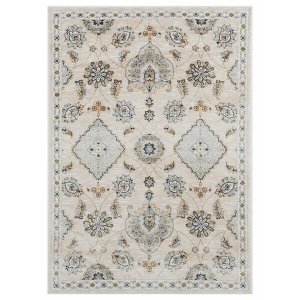 Homeroots.co 367974 23 X 36 Beige Microfiber  Polyester Accent Rug