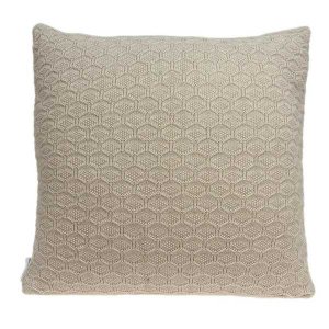 Homeroots.co 333933 Casual Tan Honeycomb Design Square Accent Pillow C