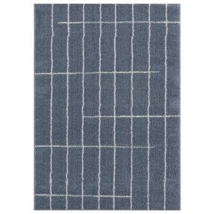 Homeroots.co 371662 23 X 36 Blue  Grey Microfiber Polyester Accent Rug