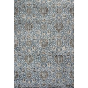 Homeroots.co 353482 2' X 3' Viscose Ivory Or Blue Accent Rug