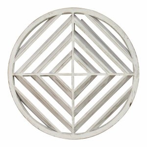 Homeroots.co 373269 Modern Scandinavian Inspired White Wood Medallion 