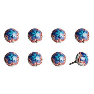 Homeroots.co 358119 1.5 X 1.5 X 1.5 Ceramicmetal Multicolor 8 Pack Kno