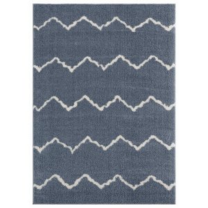 Homeroots.co 371590 23 X 36 Blue  Grey Microfiber Polyester Accent Rug