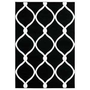 Homeroots.co 367483 22 X 32 Black Olefin  Polypropylene Accent Rug