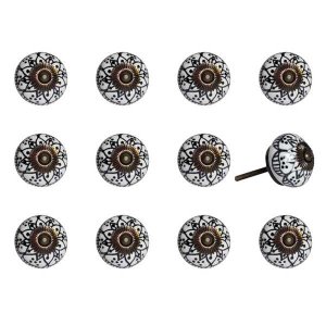 Homeroots.co 321678 1.5 X 1.5 X 1.5 Blackwhitecopper - Knobs 12-pack