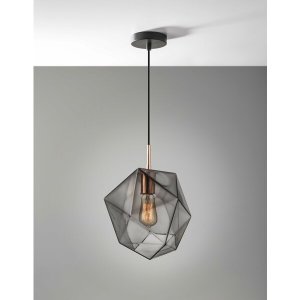 Homeroots.co 372798 Cubist Copper Glass Ceiling Pendant