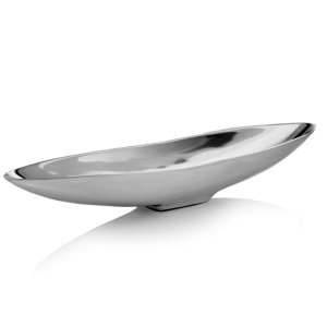 Homeroots.co 354894 20 Contempo Shiny Silver Short Boat Tray