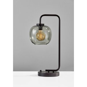 Homeroots.co 372580 Smoked Glass Globe Shade With Vintage Edison Bulb 