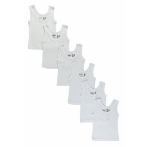 Bambini 0346NB Bambini White Tank Top 6 Pack