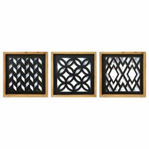 Homeroots.co 373133 Modern Wood  Black Metal Wall Decor