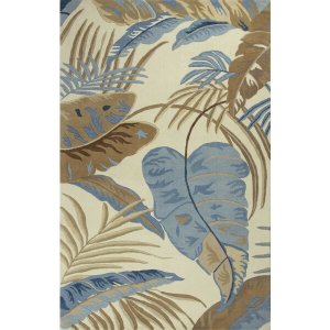 Homeroots.co 353971 30 X 50 Wool Ivory Or Blue Area Rug