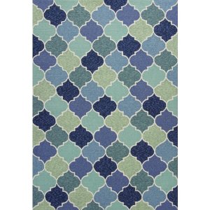 Homeroots.co 353306 2' X 3' Uv Treated Polypropylene Blue Accent Rug