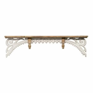 Homeroots.co 373270 Distressed Vintage Wood Wall Shelf