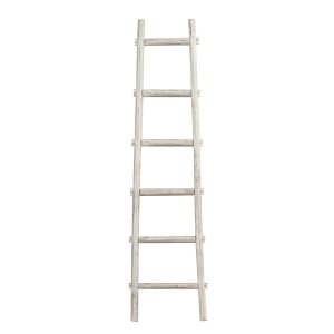 Homeroots.co 379919 6 Step White Decorative Ladder Shelve